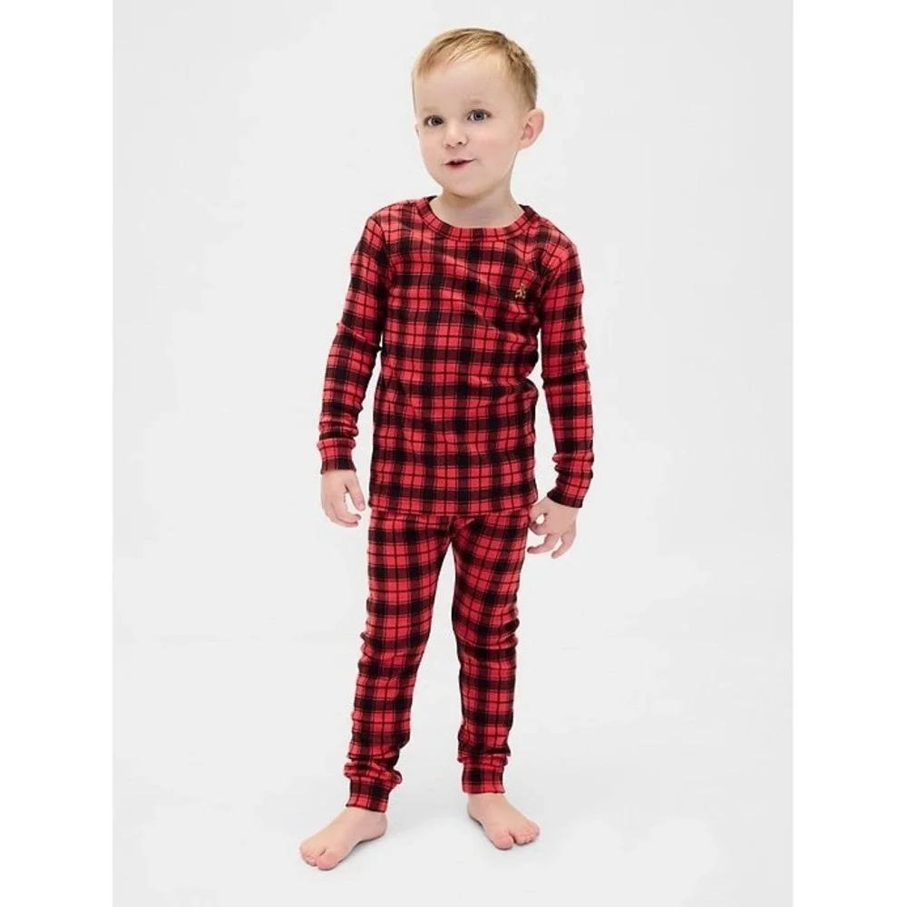 NEW‎ Gap Baby Organic Cotton Red Plaid Holiday PJ Set Christmas Size 12
